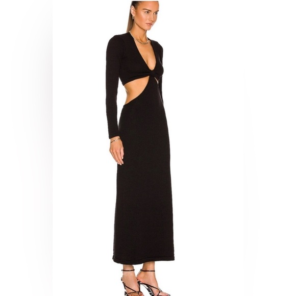 Cult Gaia Black Jana Long Sleeve Cut-Out Dress - Picture 2 of 4